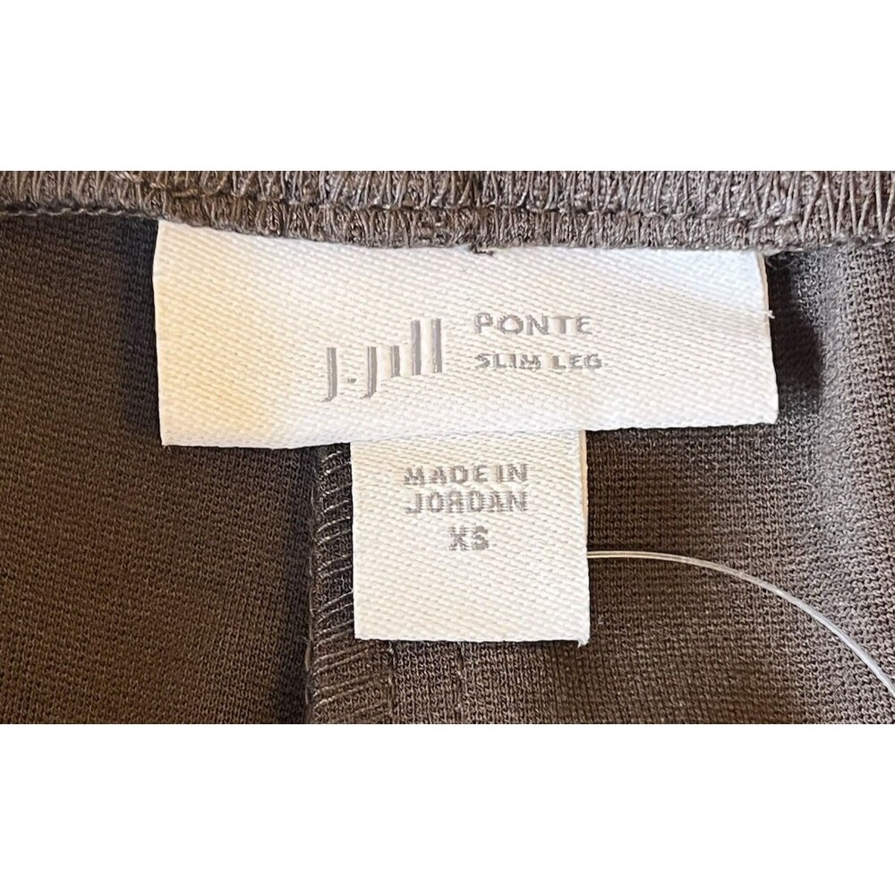 J JILL Ponte Slim Leg Mocha Brown Pants Pull On Stretch Ankle Preppy Size XS NWT - Picture 4 of 7
